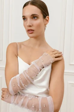 Malina Accessoarer^Handskar med pärlor