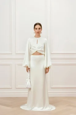 Malina Bridal Sale^Willow topp med ballongärmar