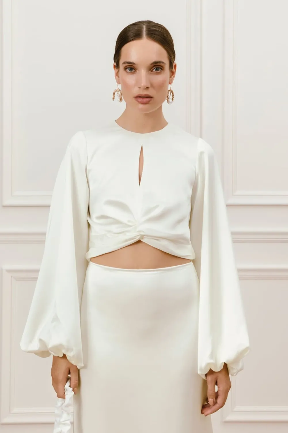 Malina Bridal Sale^Willow topp med ballongärmar