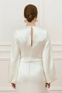 Malina Bridal Sale^Willow topp med ballongärmar