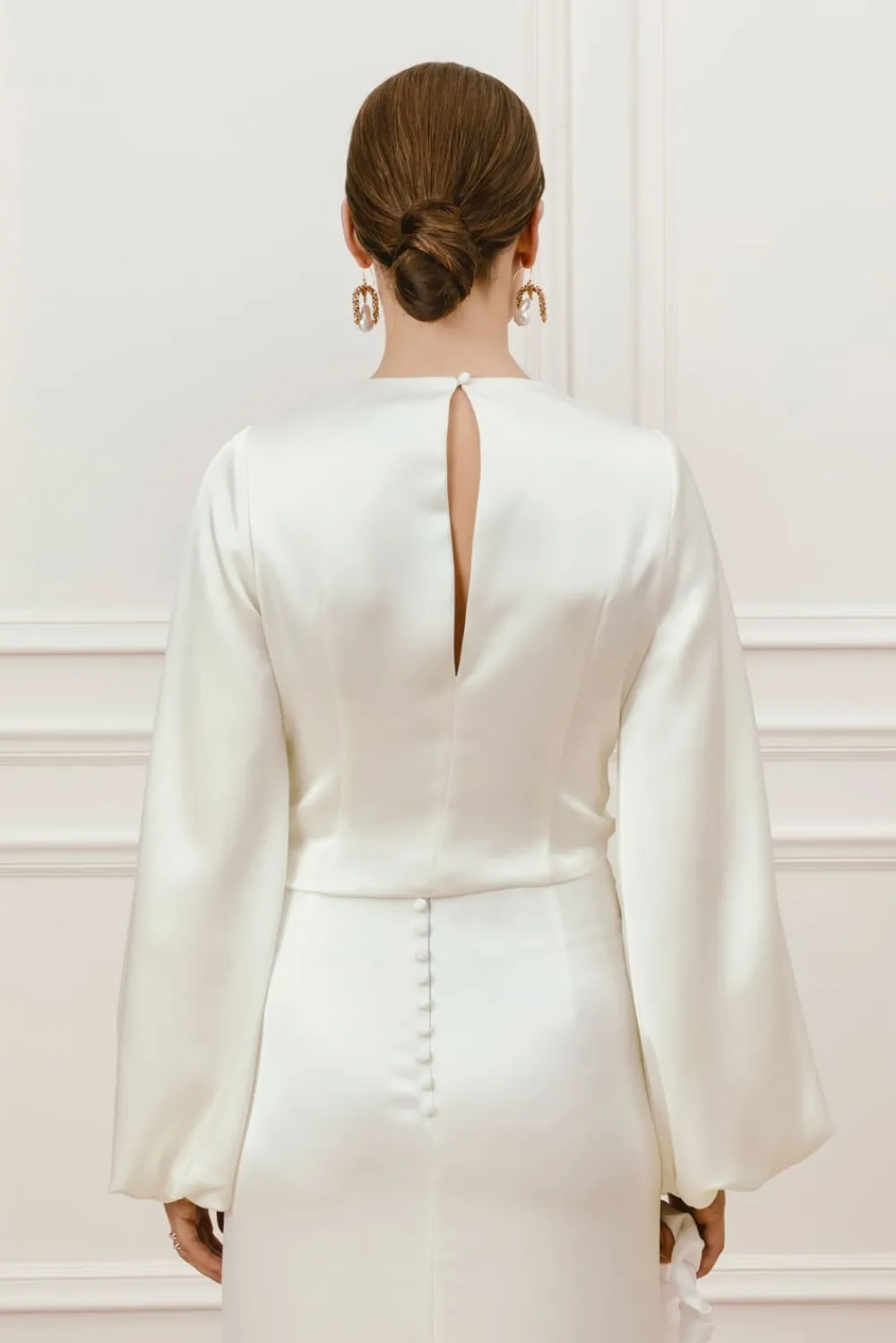 Malina Bridal Sale^Willow topp med ballongärmar